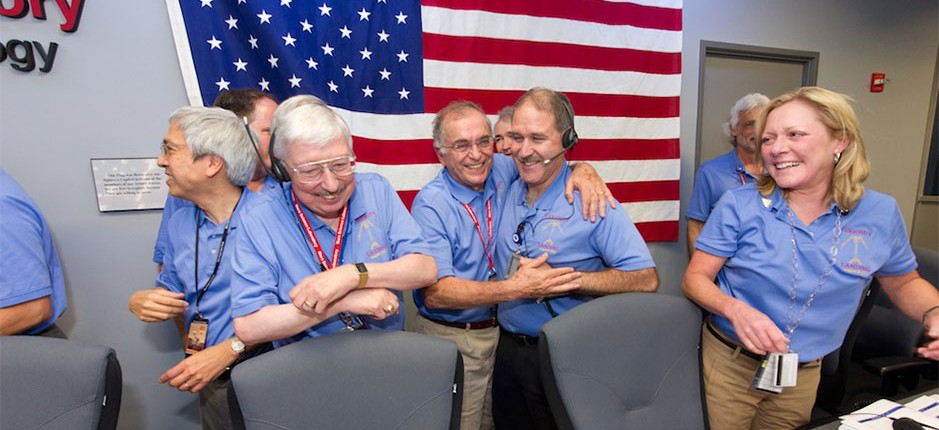 Charles Elachi and colleagues at NASA's Jet Propulsion Laboratory