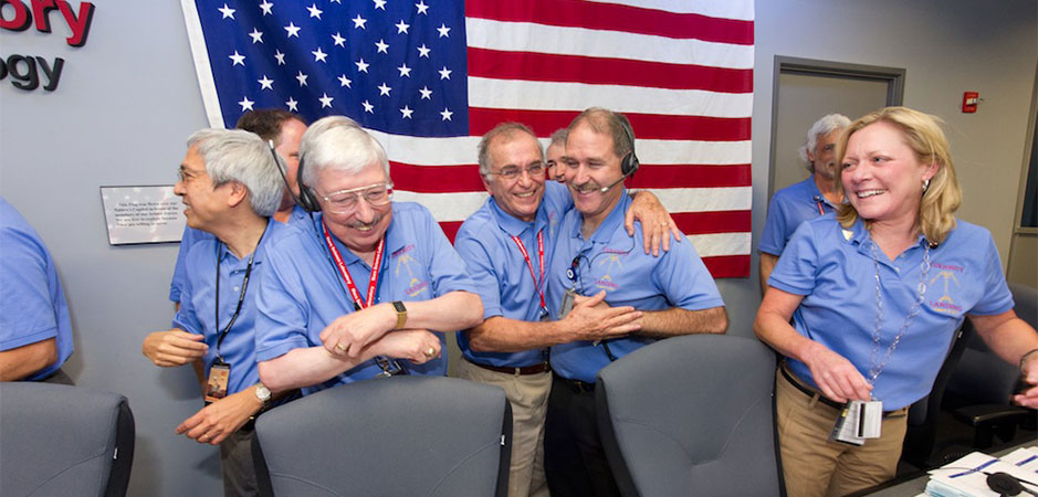 Charles Elachi and colleagues at NASA's Jet Propulsion Laboratory