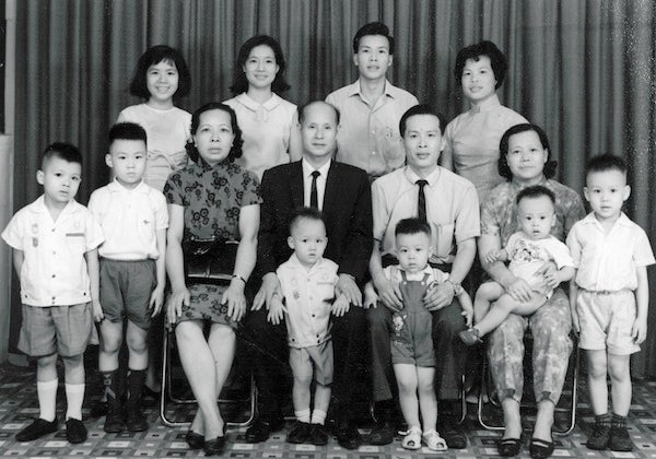 Grandpa (in the black suit) and my mom’s side of the family (left) and Grandpa’s cousins (right)